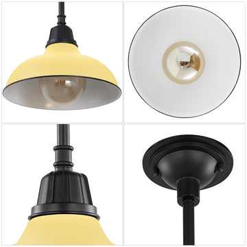 Jasper 12.25" Farmhouse Industrial Indoor/Outdoor Iron LED Pendant